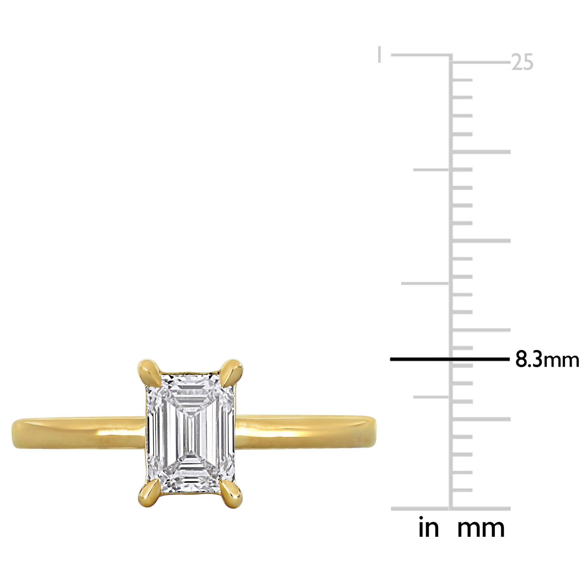 Lab Created Lab Grown Diamond Engagement Ring in 14k Yellow Gold