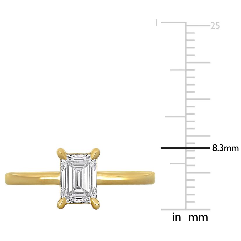 Lab Created Lab Grown Diamond Engagement Ring in 14k Yellow Gold