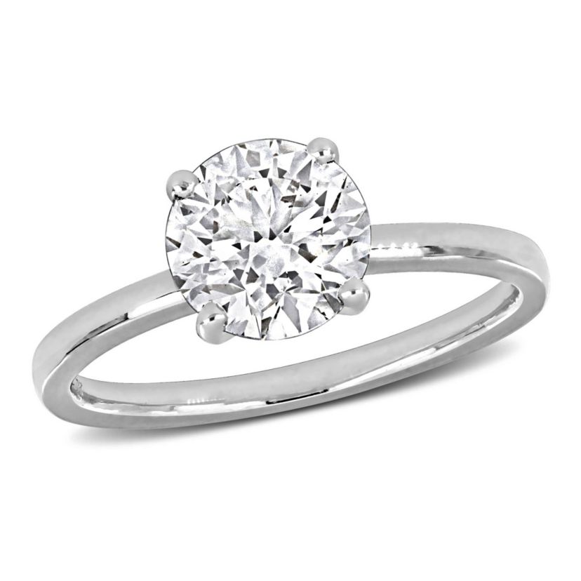 Lab Created Lab Grown Diamond Engagement Ring in 14k White Gold