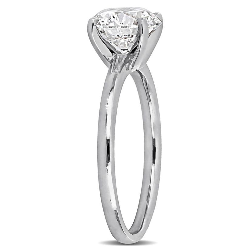 Lab Created Lab Grown Diamond Engagement Ring in 14k White Gold