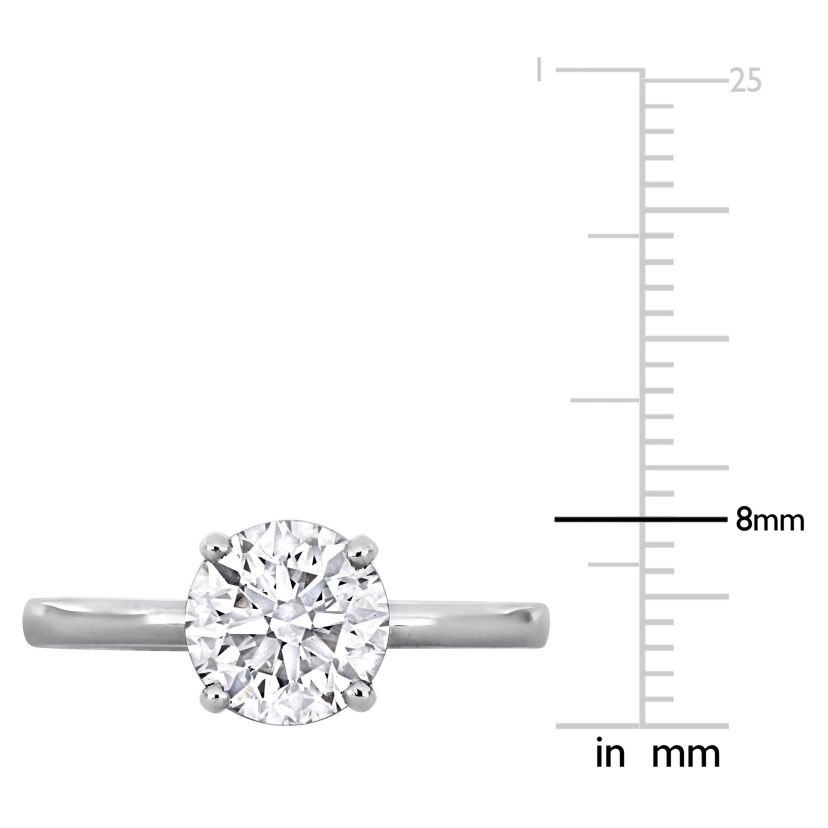 Lab Created Lab Grown Diamond Engagement Ring in 14k White Gold