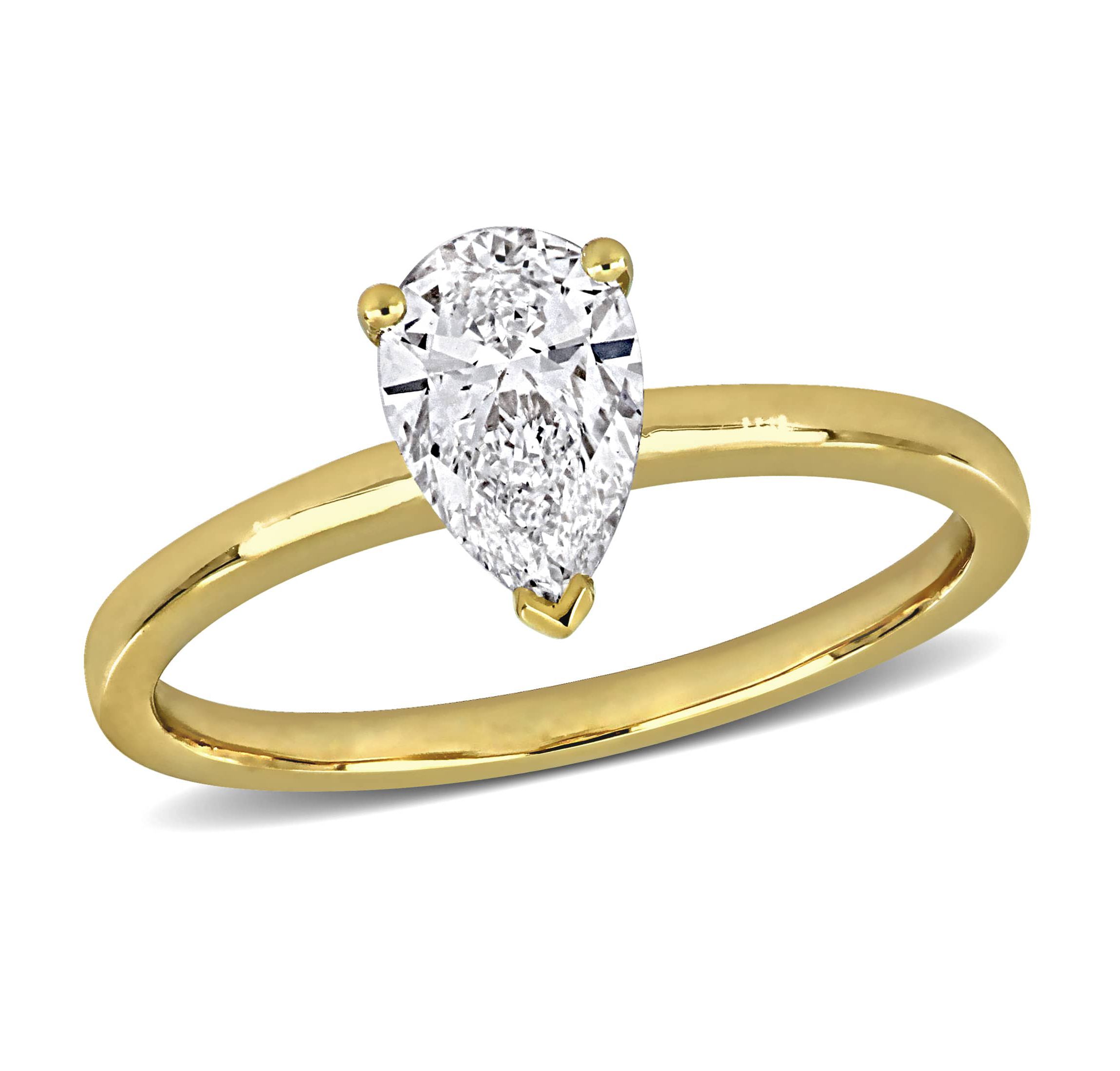 Lab Created Lab Grown Diamond Engagement Ring in 14k Yellow Gold