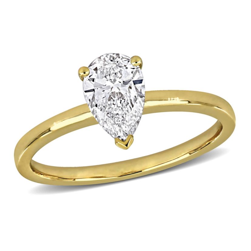 Lab Created Lab Grown Diamond Engagement Ring in 14k Yellow Gold