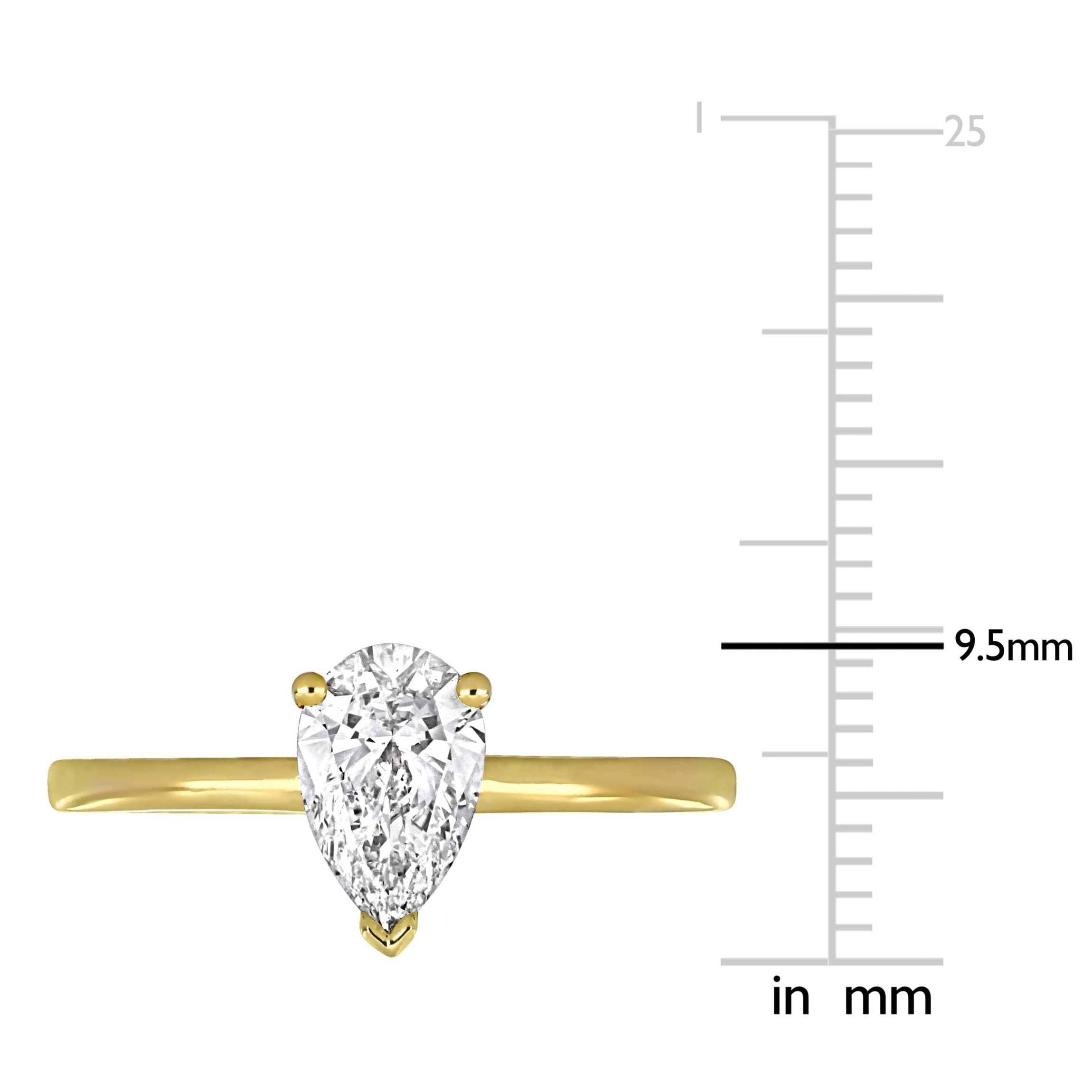 Lab Created Lab Grown Diamond Engagement Ring in 14k Yellow Gold