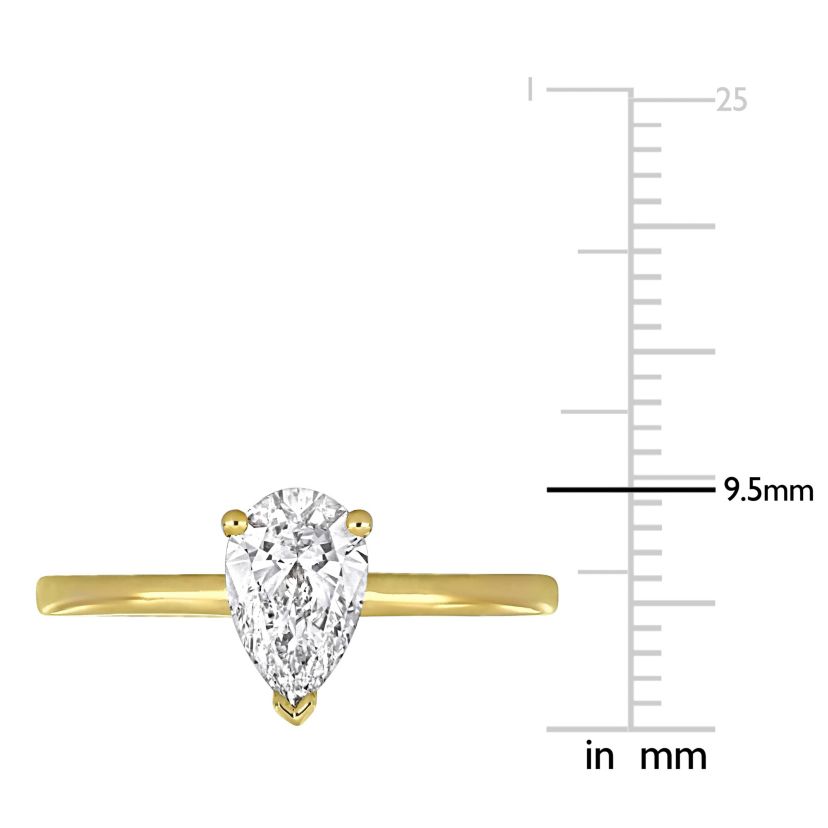 Lab Created Lab Grown Diamond Engagement Ring in 14k Yellow Gold