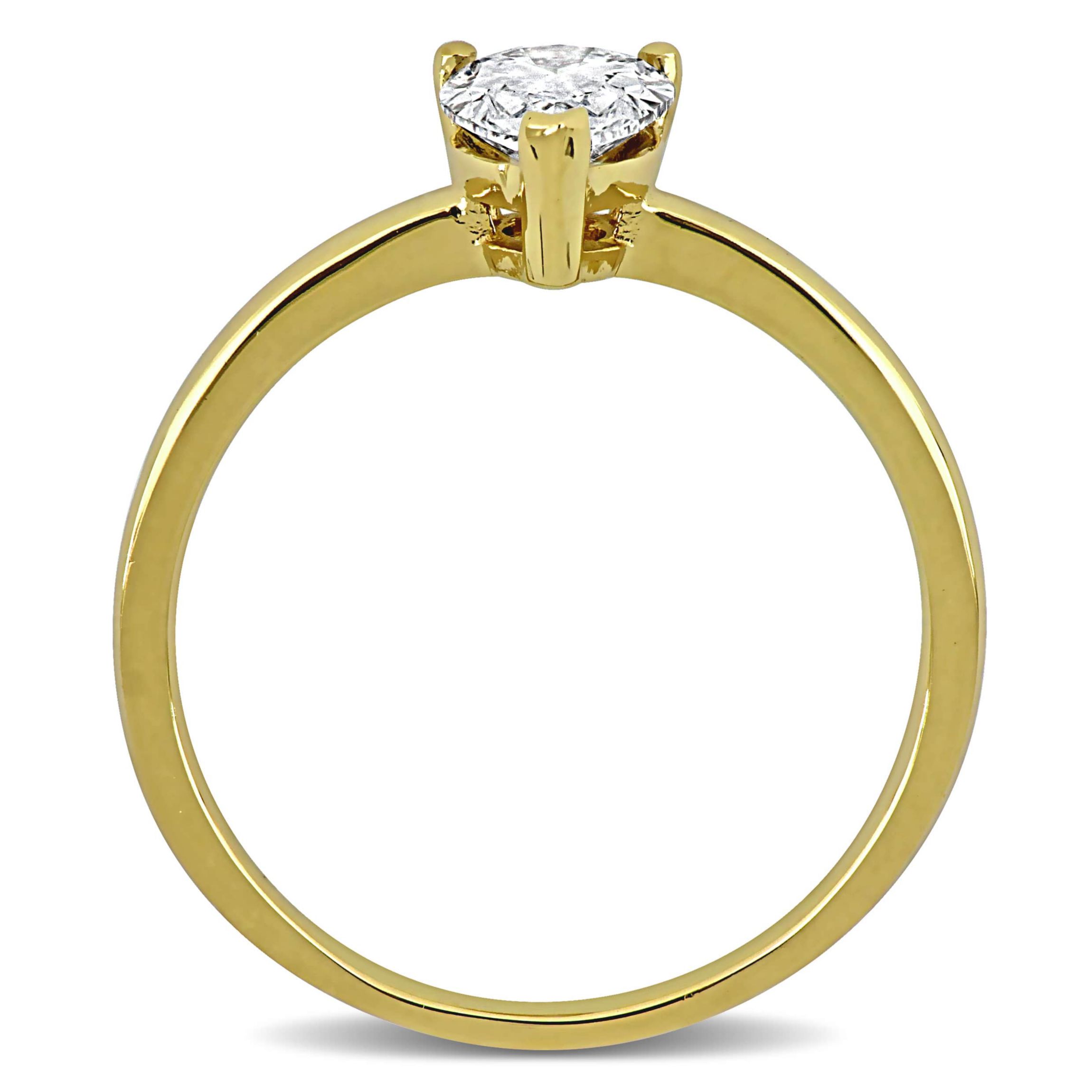 Lab Created Lab Grown Diamond Engagement Ring in 14k Yellow Gold
