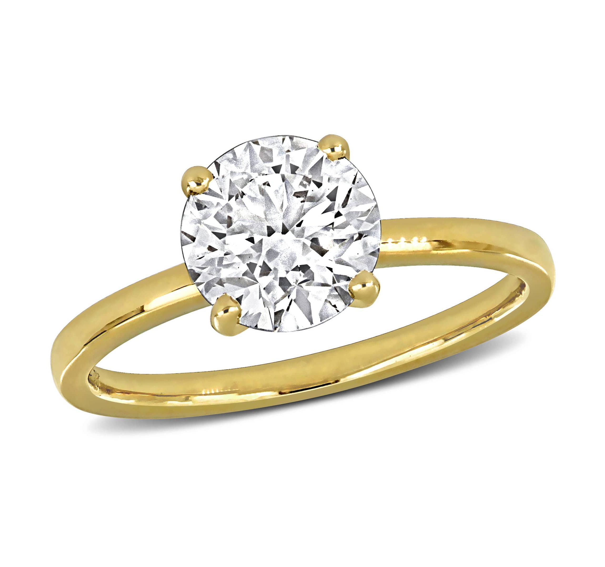 Lab Created Lab Grown Diamond Engagement Ring in 14k Yellow Gold