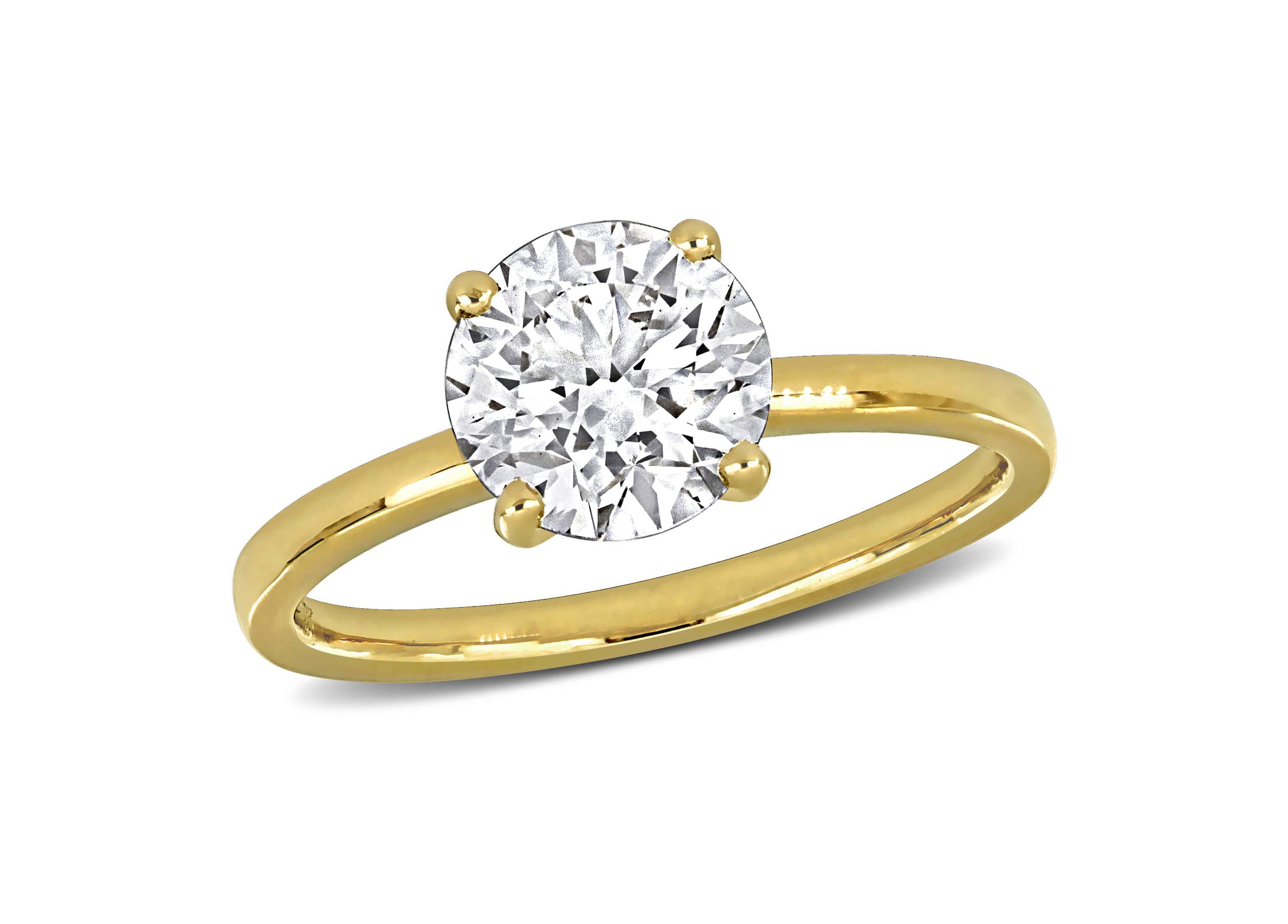 Lab Created Lab Grown Diamond Engagement Ring in 14k Yellow Gold