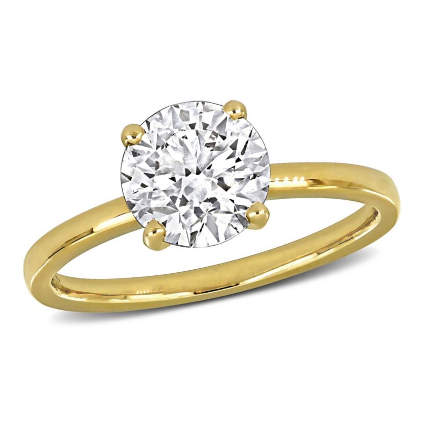 Lab Created Lab Grown Diamond Engagement Ring in 14k Yellow Gold