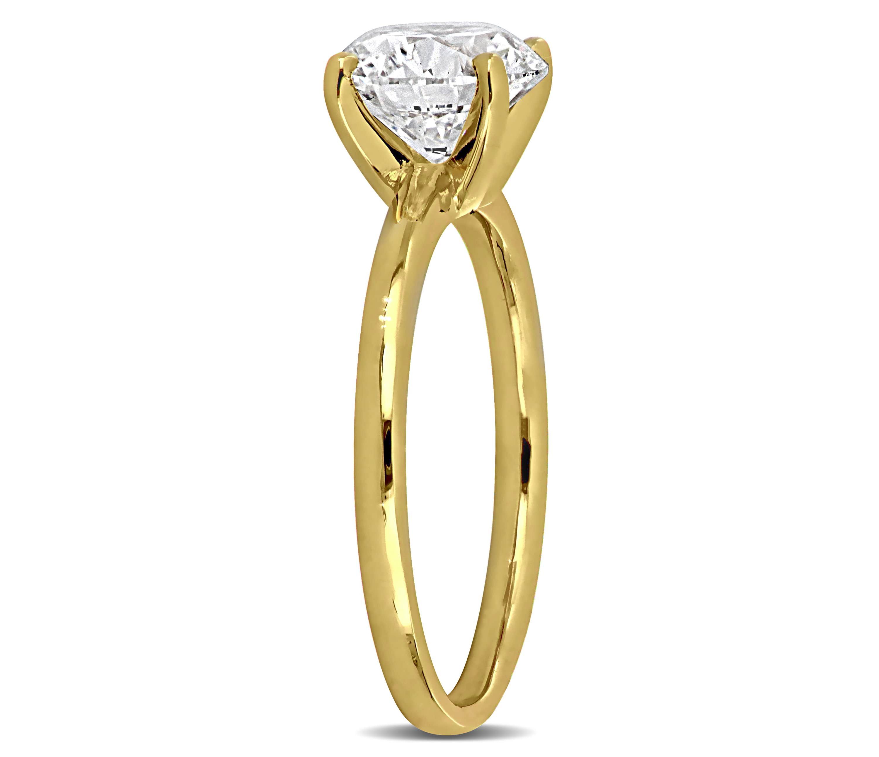 Lab Created Lab Grown Diamond Engagement Ring in 14k Yellow Gold