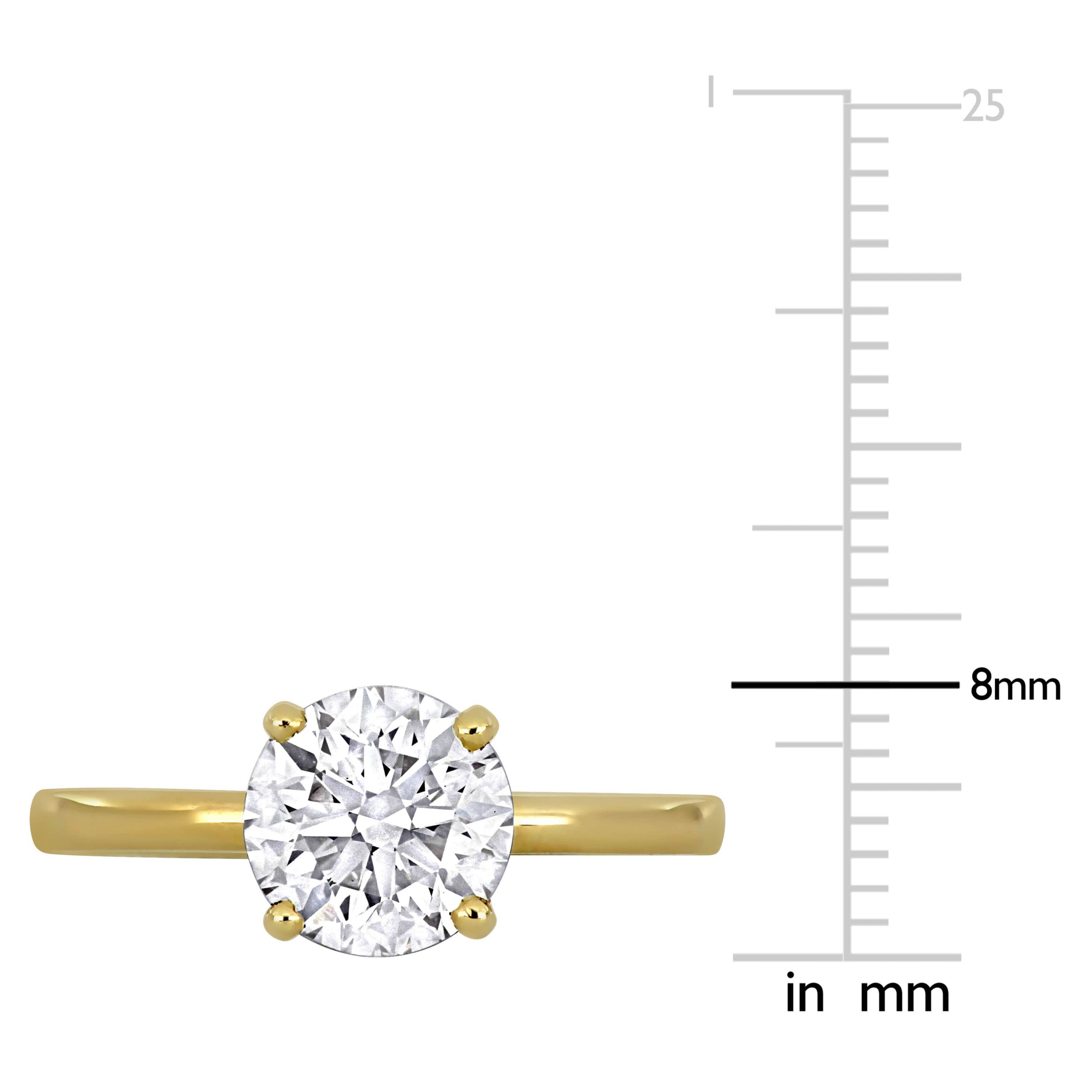 Lab Created Lab Grown Diamond Engagement Ring in 14k Yellow Gold
