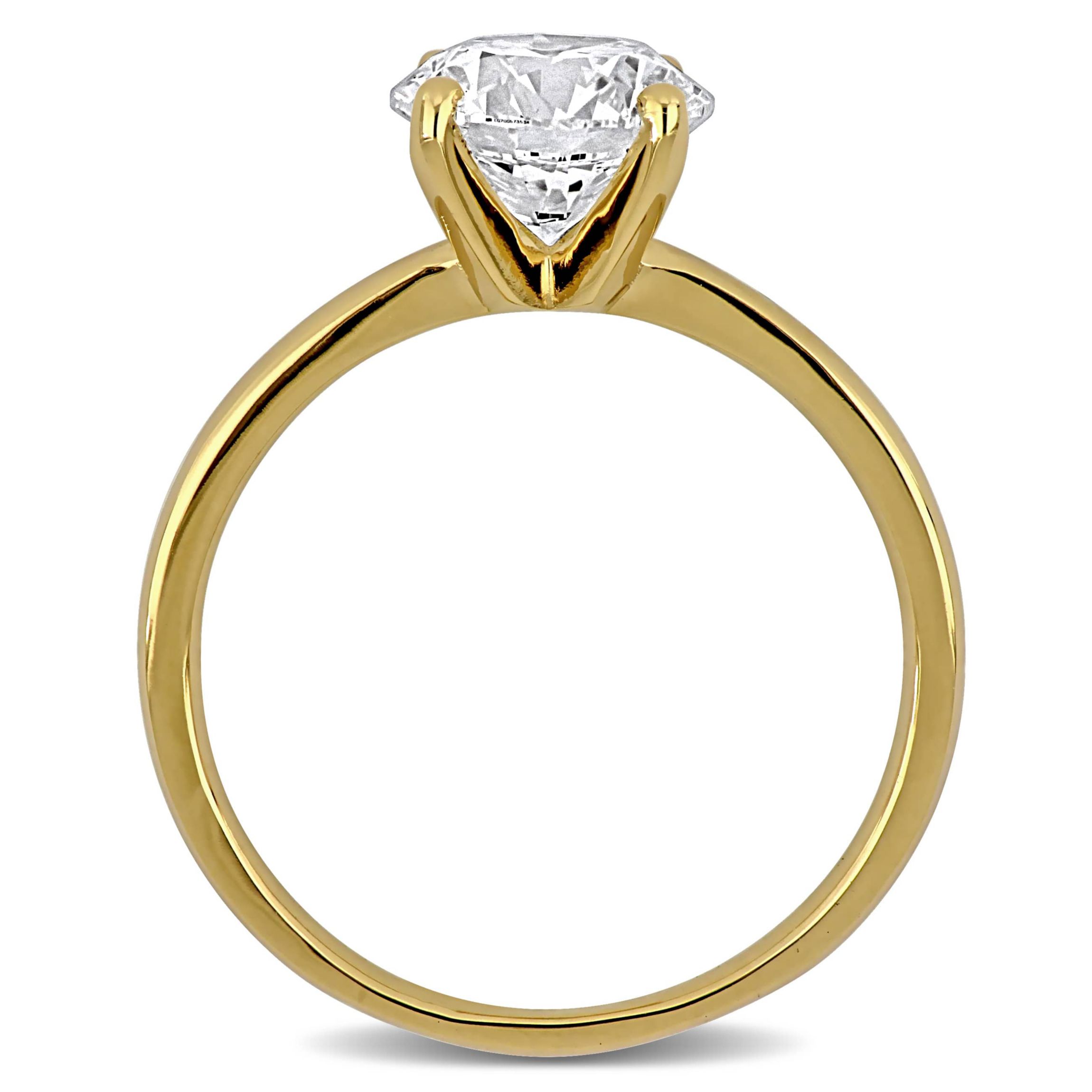 Lab Created Lab Grown Diamond Engagement Ring in 14k Yellow Gold