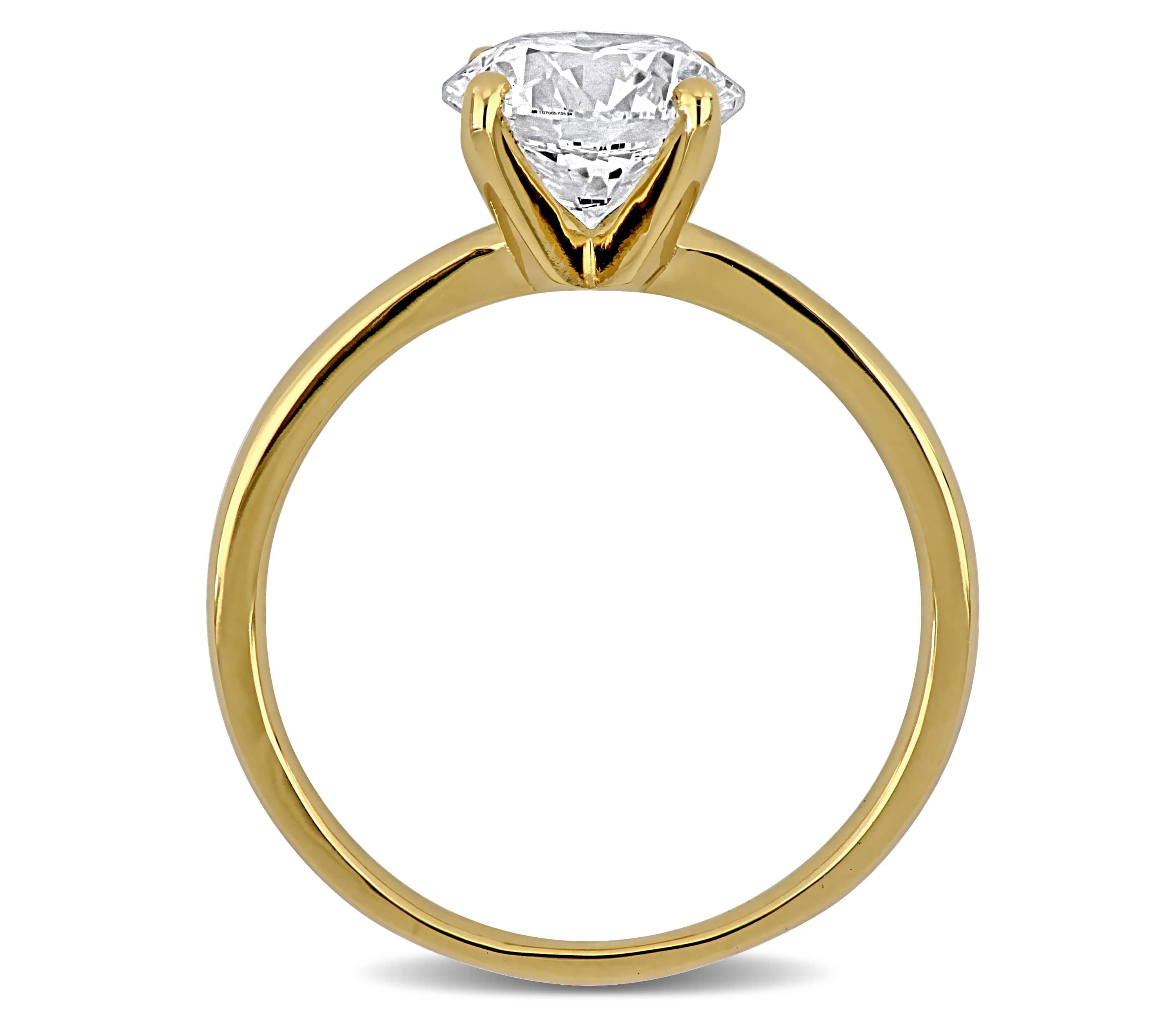 Lab Created Lab Grown Diamond Engagement Ring in 14k Yellow Gold