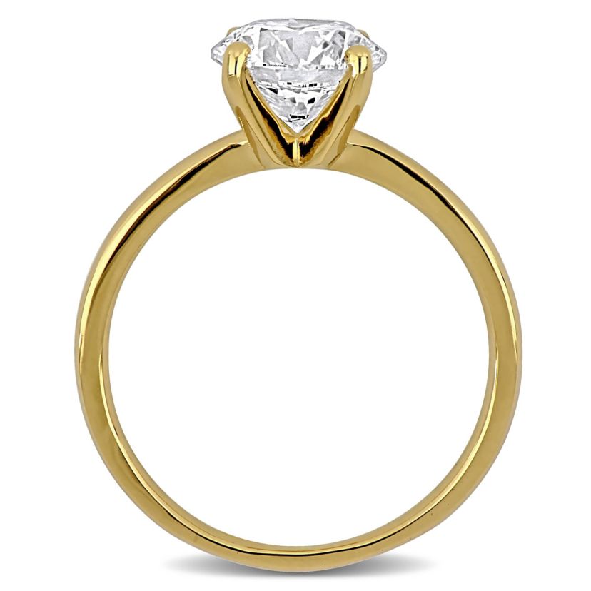 Lab Created Lab Grown Diamond Engagement Ring in 14k Yellow Gold