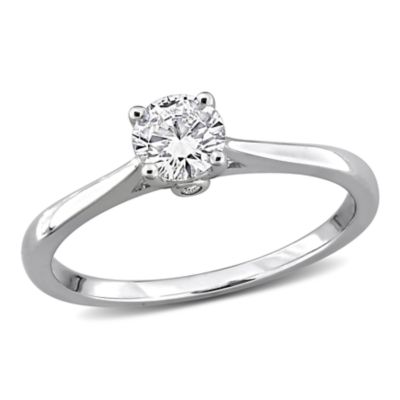 Lab Grown Diamond Solitaire Ring, Silver, Size 8 — 65% Off