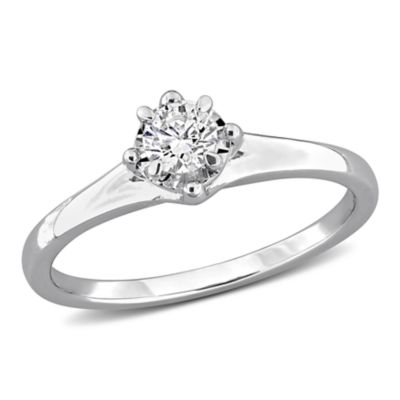 Lab Grown Diamond Solitaire Ring, Silver – 65% Off