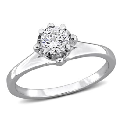 Lab-Created Diamond Solitaire Ring, Silver, Size 10 – 70% Off