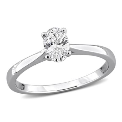 Lab Grown Diamond Solitaire Ring, Silver, 70% Off
