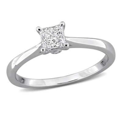 Lab Grown Diamond Solitaire Ring, Silver, Size 6 — 65% Off