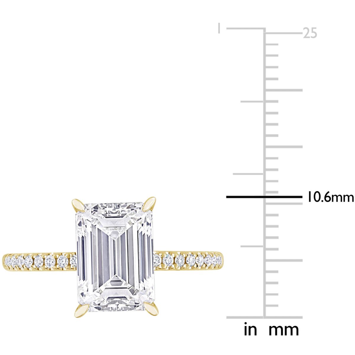 Lab Created Lab Grown Diamond Emerald & Round Engagement Ring in 14K ...