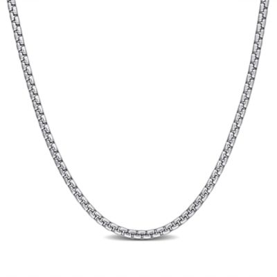 Haylee Jewels 1.1MM Box Link Chain Necklace in Sterling Silver