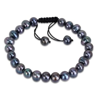 Belk & Co 8-9mm Freshwater Cultured Pearl Adjustable Bracelet, Black
