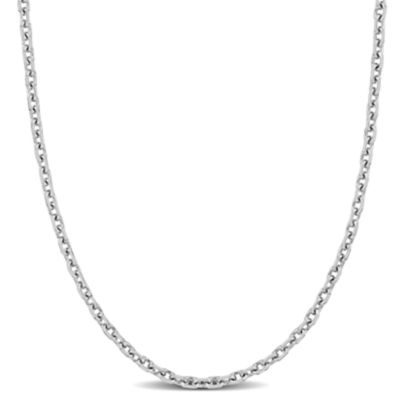 Belk & Co 1.2mm Diamond Cut Cable Chain Necklace in 14K White Gold