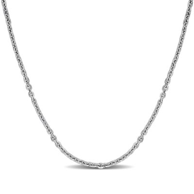 Belk & Co 1mm Diamond Cut Cable Chain Necklace in 14K Gold, White