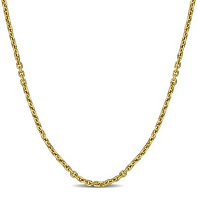 Belk & Co 1mm Diamond Cut Cable Chain Necklace in 14K Gold