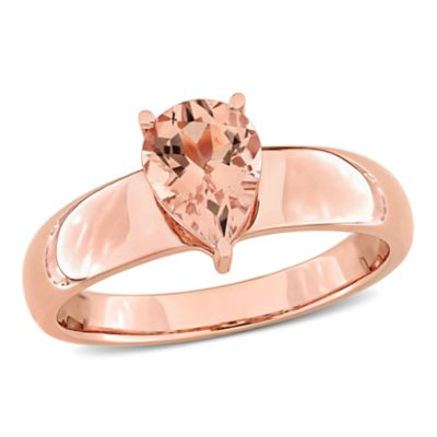 Belk & Co Morganite Teardrop Ring in 14k Rose Gold, Pink, 6