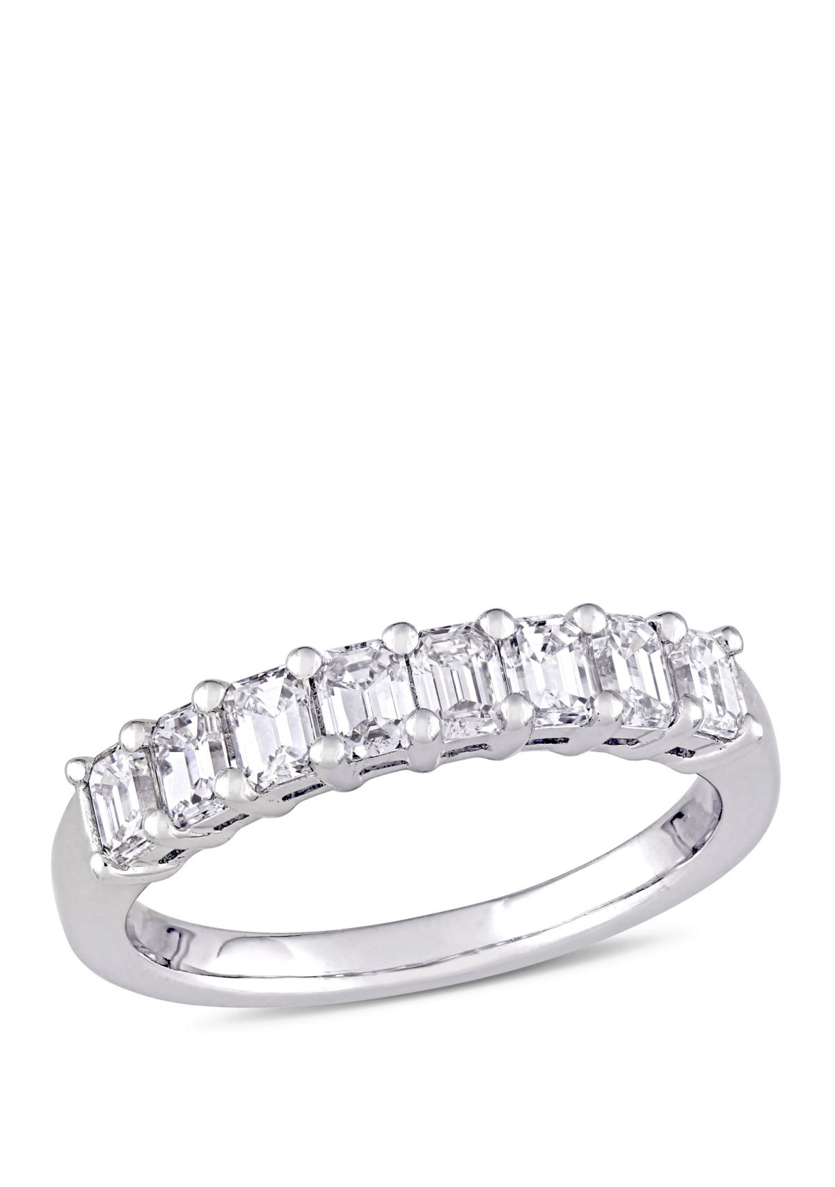 1.0 ct. t.w. Emerald Cut Diamond Semi Eternity Band in 14k White Gold