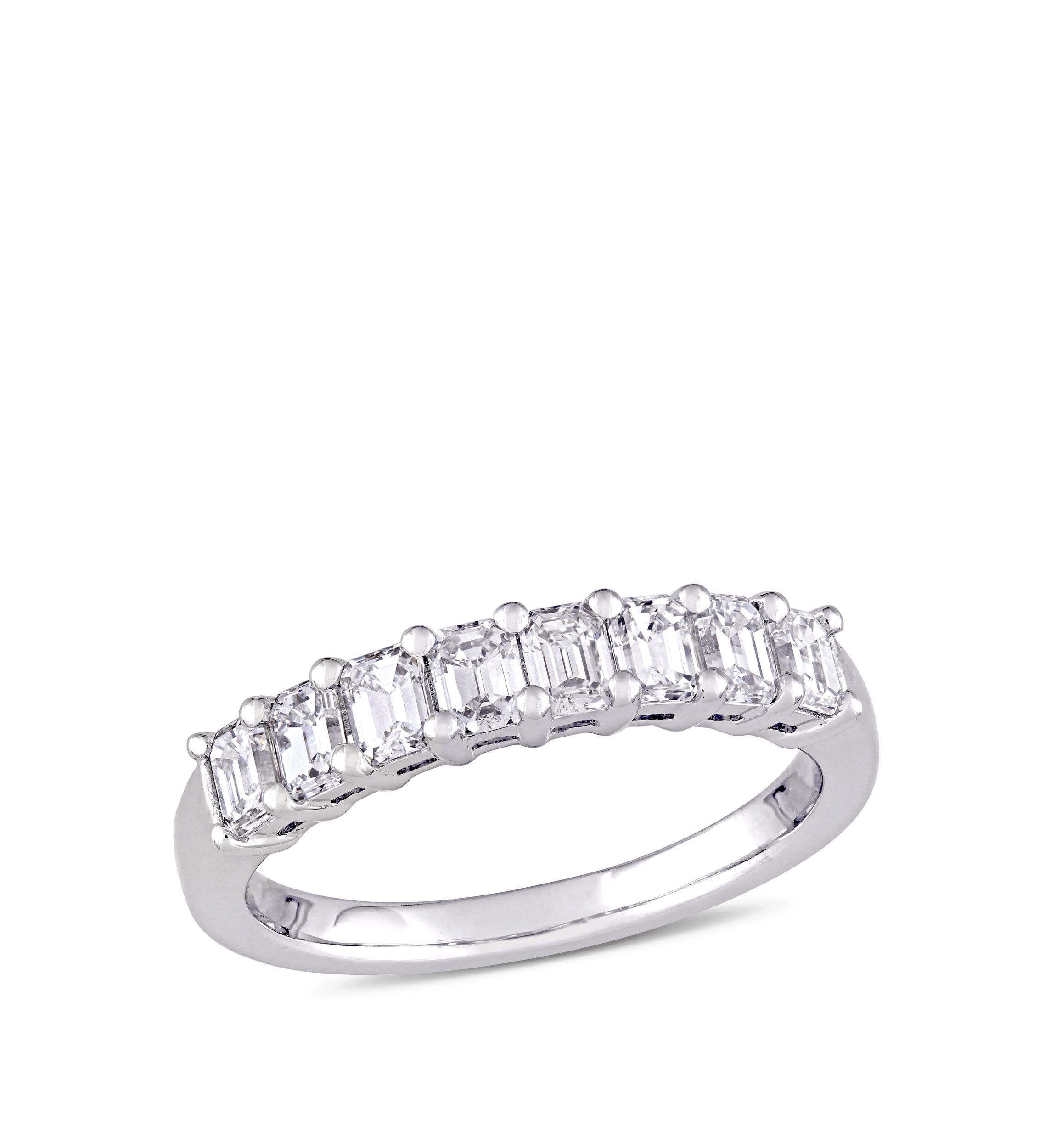 1.0 ct. t.w. Emerald Cut Diamond Semi Eternity Band in 14k White Gold