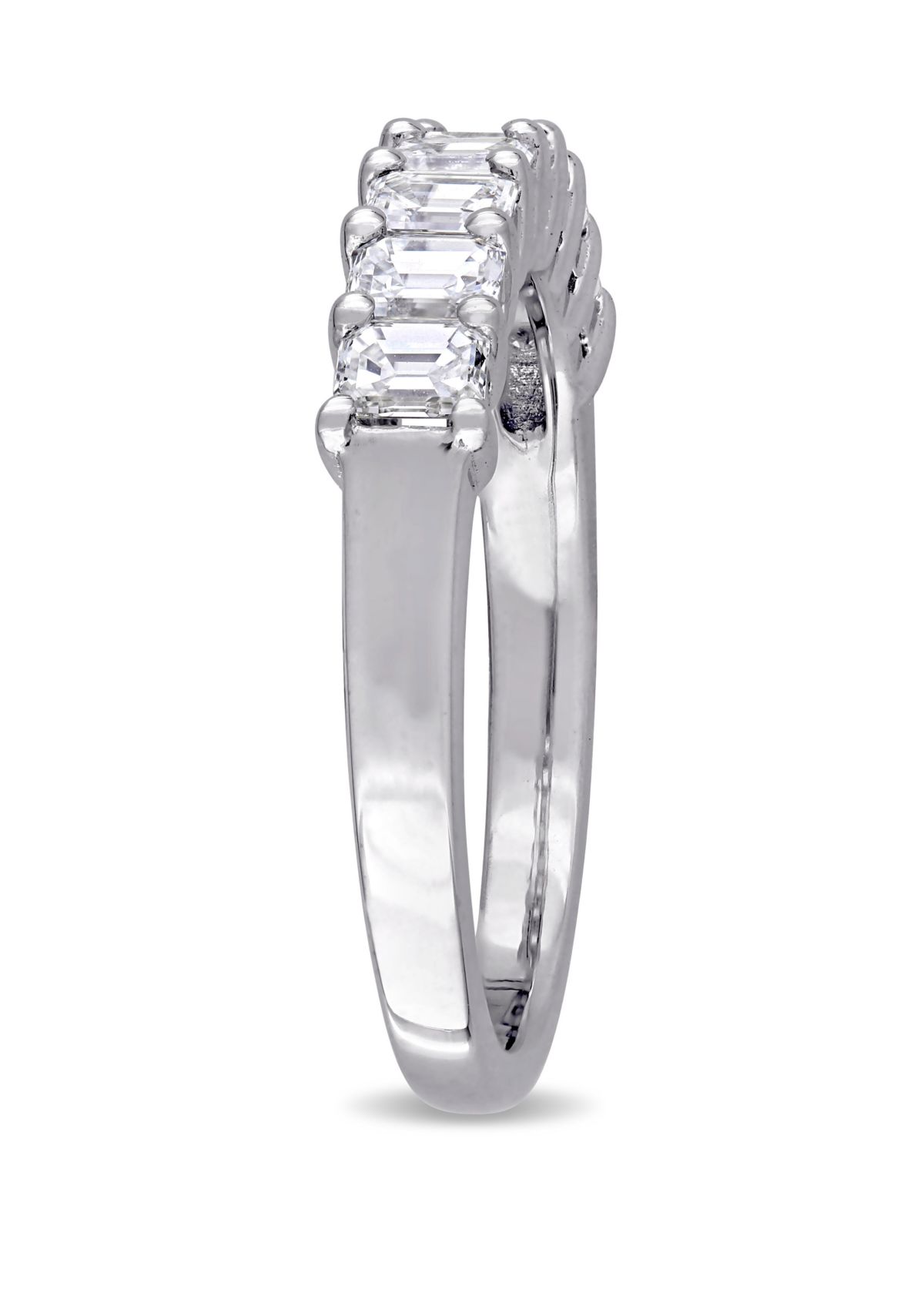 1.0 ct. t.w. Emerald Cut Diamond Semi Eternity Band in 14k White Gold