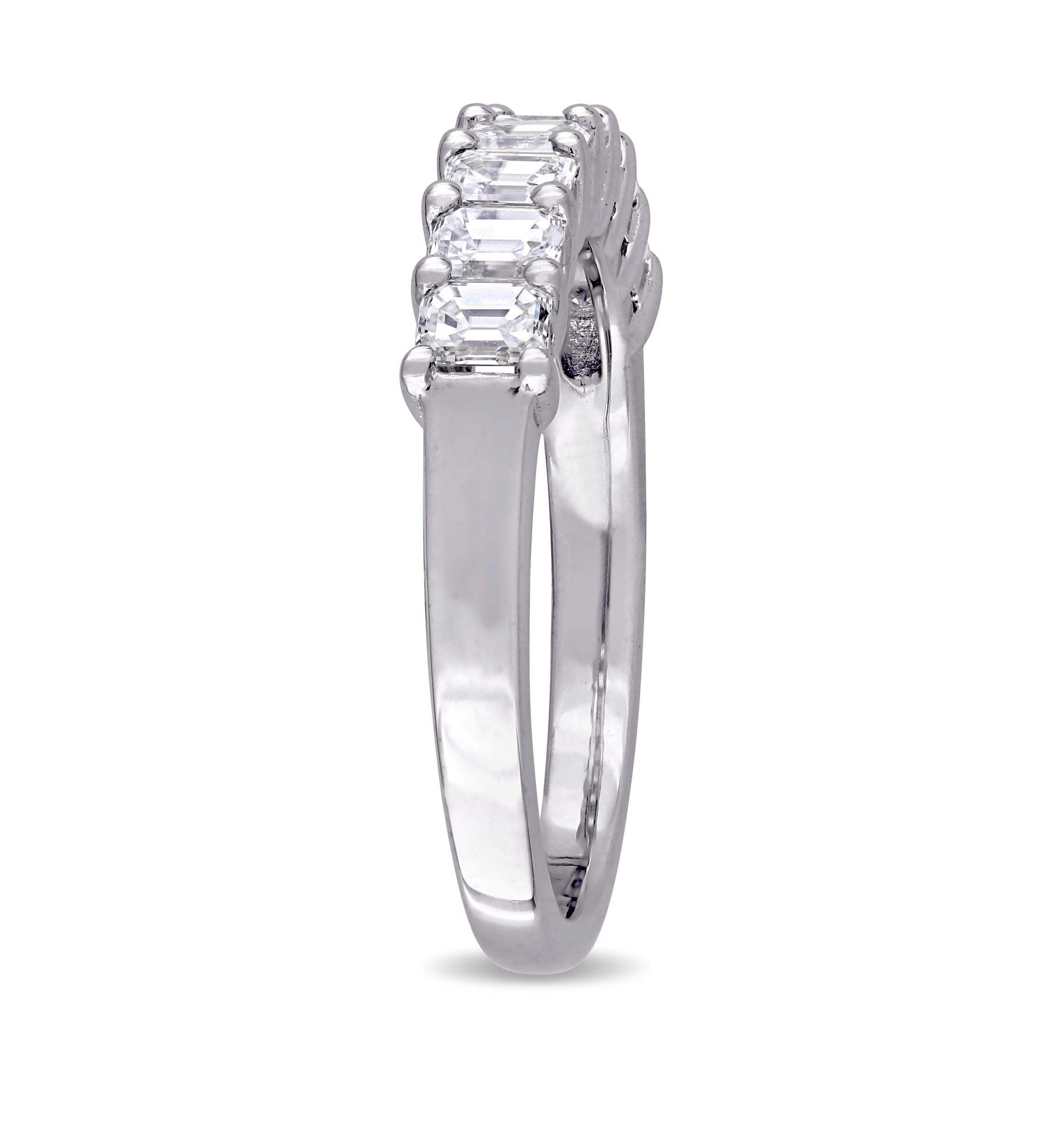 1.0 ct. t.w. Emerald Cut Diamond Semi Eternity Band in 14k White Gold
