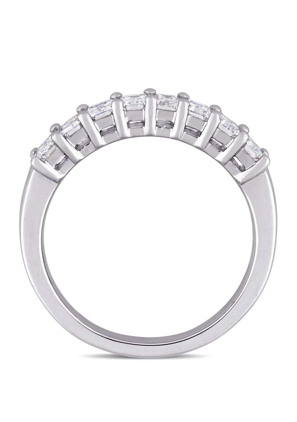 1.0 ct. t.w. Emerald Cut Diamond Semi Eternity Band in 14k White Gold