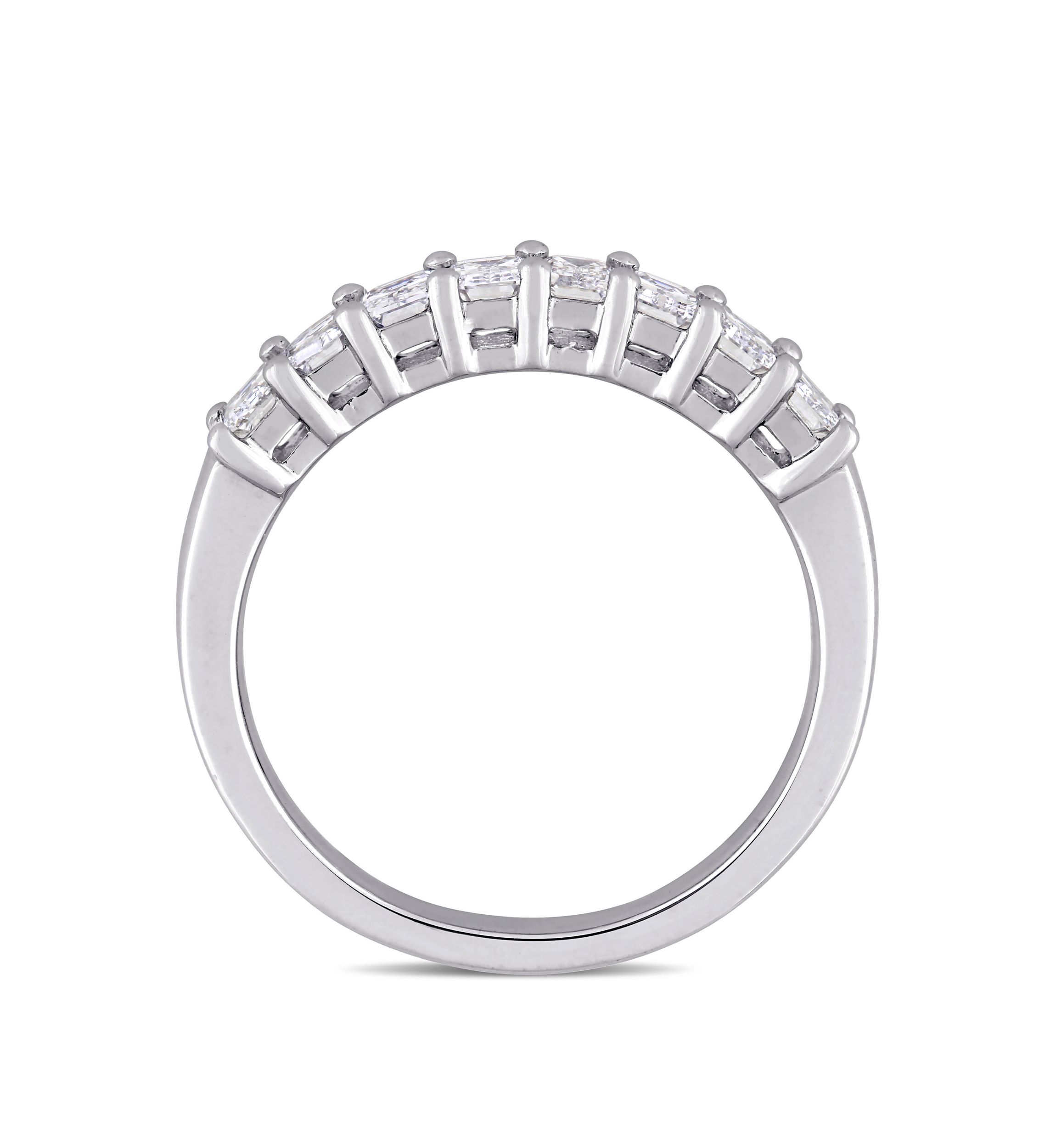 1.0 ct. t.w. Emerald Cut Diamond Semi Eternity Band in 14k White Gold