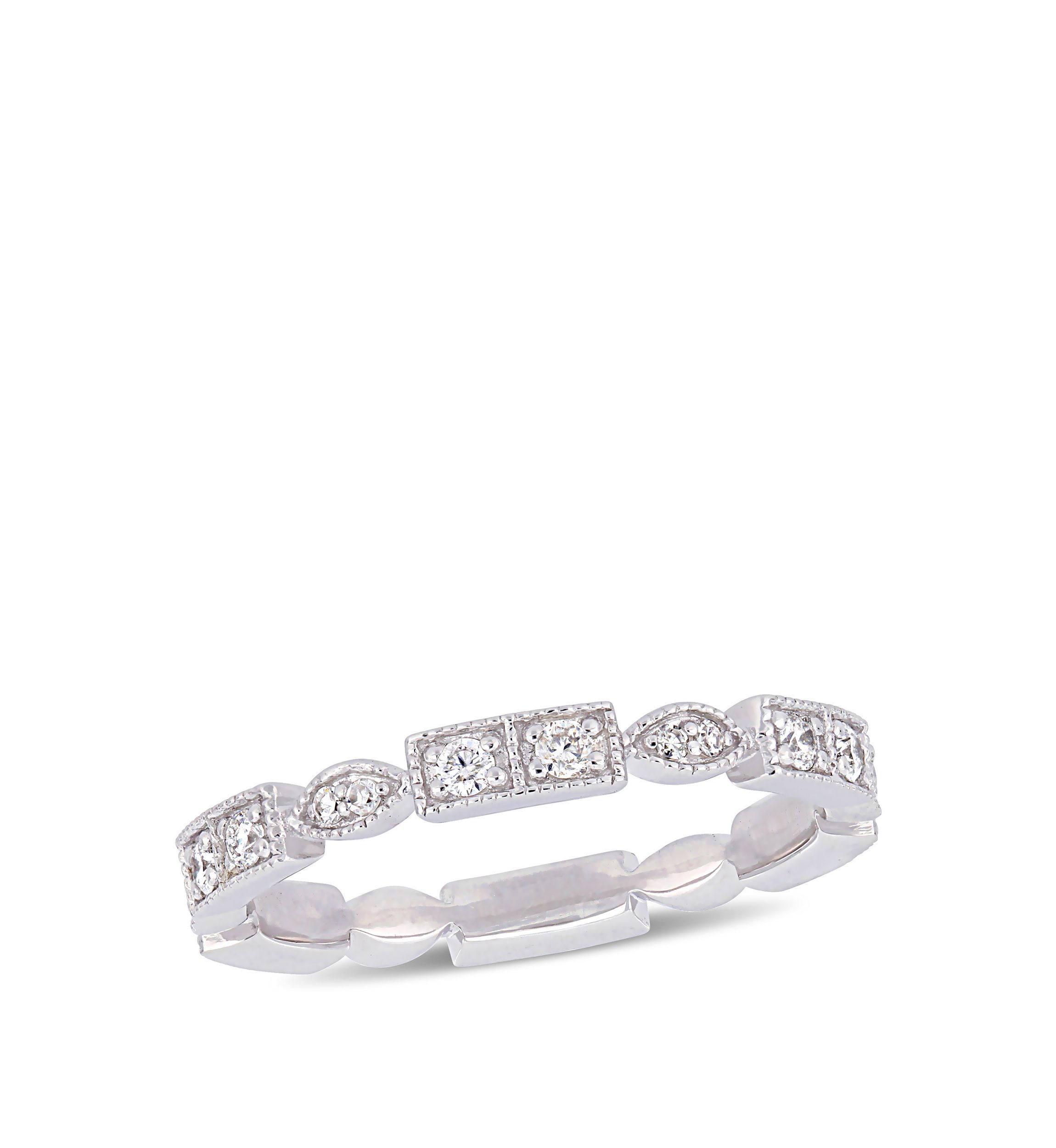 1/3 ct. t.w. Diamond Geometric Anniversary Ring in 10K White Gold