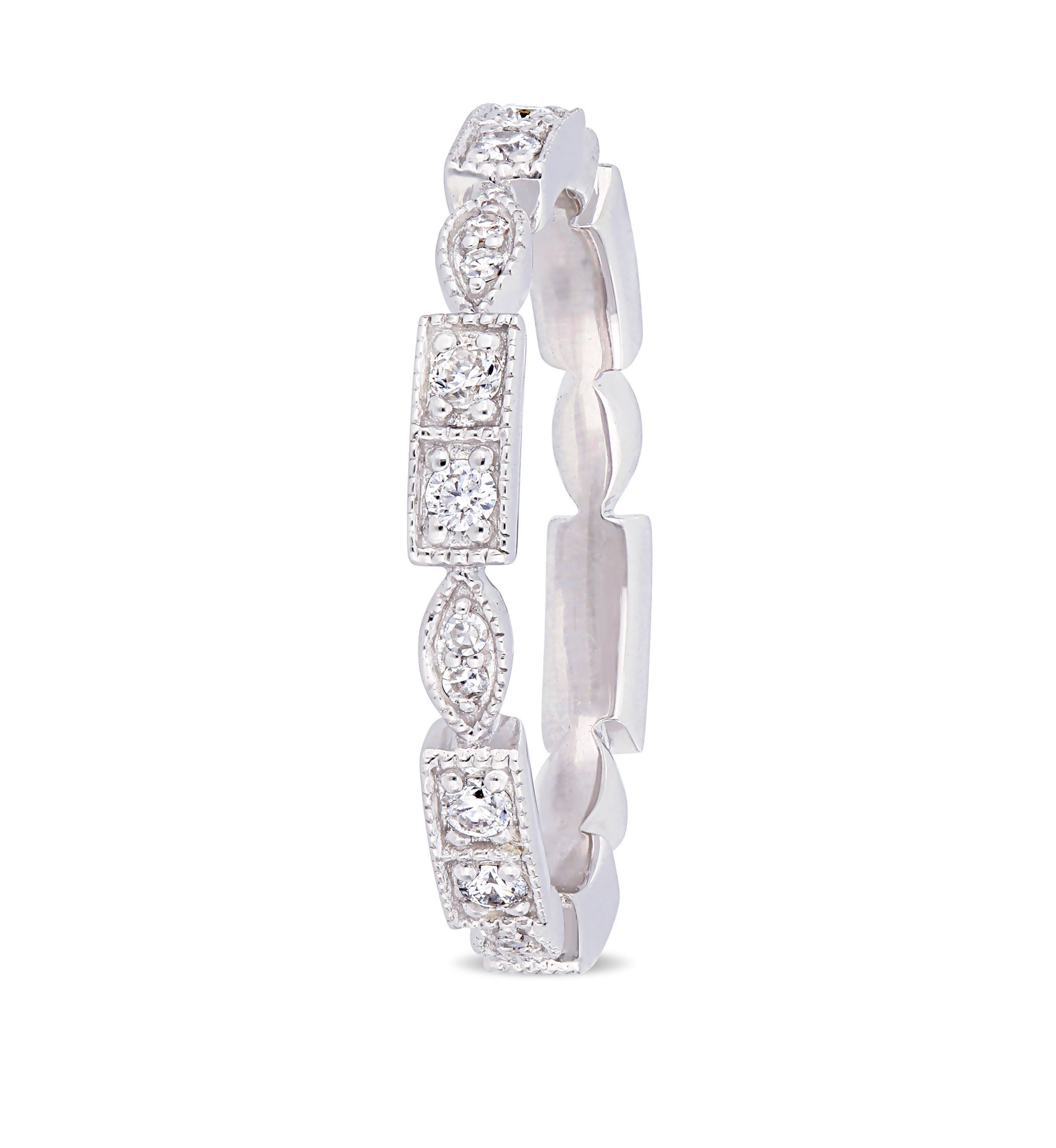 1/3 ct. t.w. Diamond Geometric Anniversary Ring in 10K White Gold
