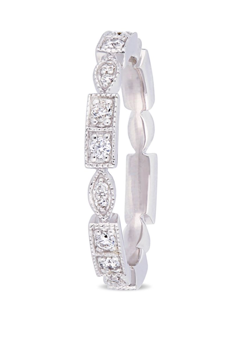 1/3 ct. t.w. Diamond Geometric Anniversary Ring in 10K White Gold