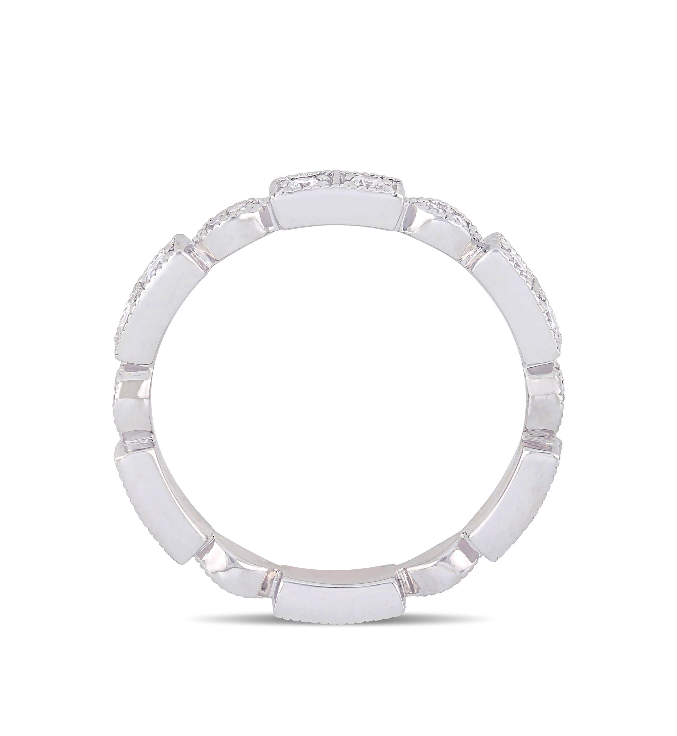1/3 ct. t.w. Diamond Geometric Anniversary Ring in 10K White Gold