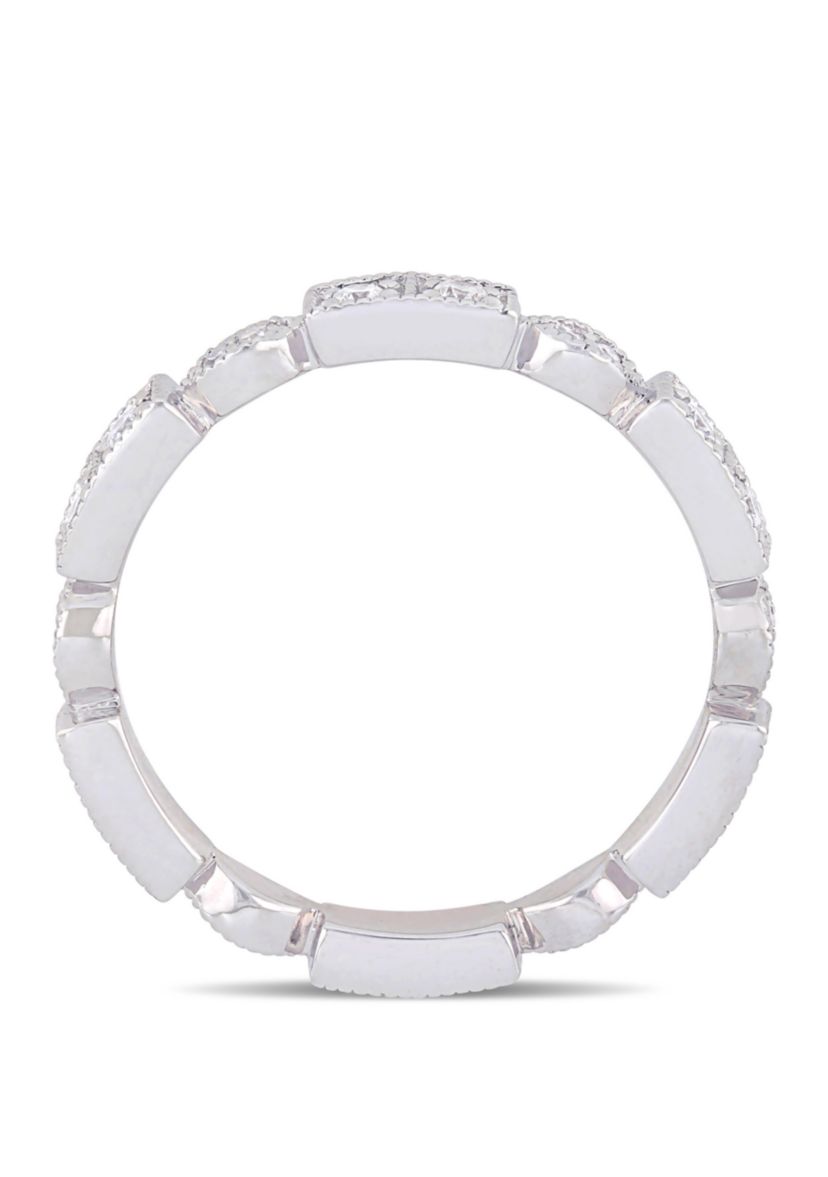 1/3 ct. t.w. Diamond Geometric Anniversary Ring in 10K White Gold