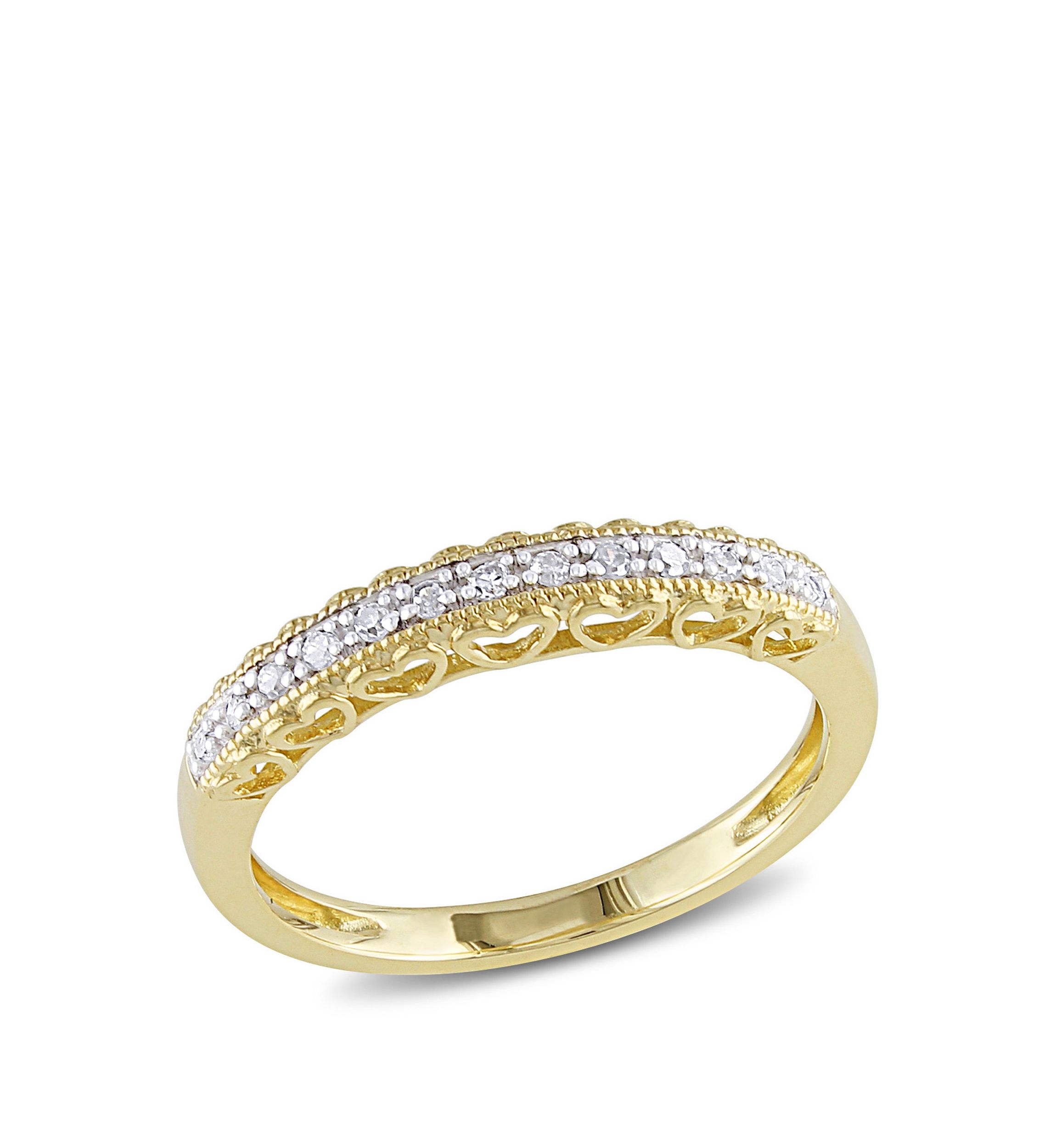 0.08 ct t.w. Diamond Heart Anniversary Band in 10K Yellow Gold