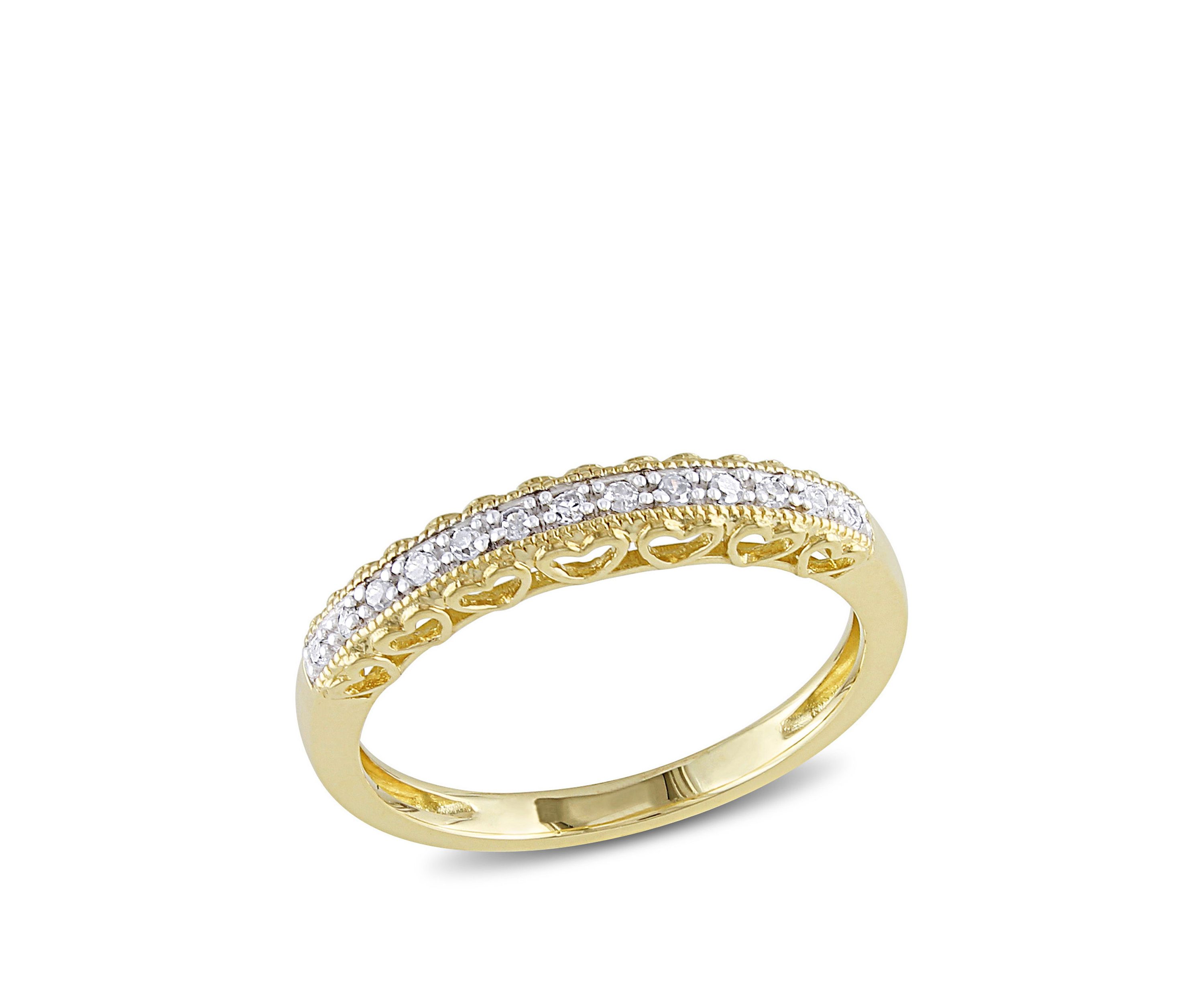 0.08 ct t.w. Diamond Heart Anniversary Band in 10K Yellow Gold