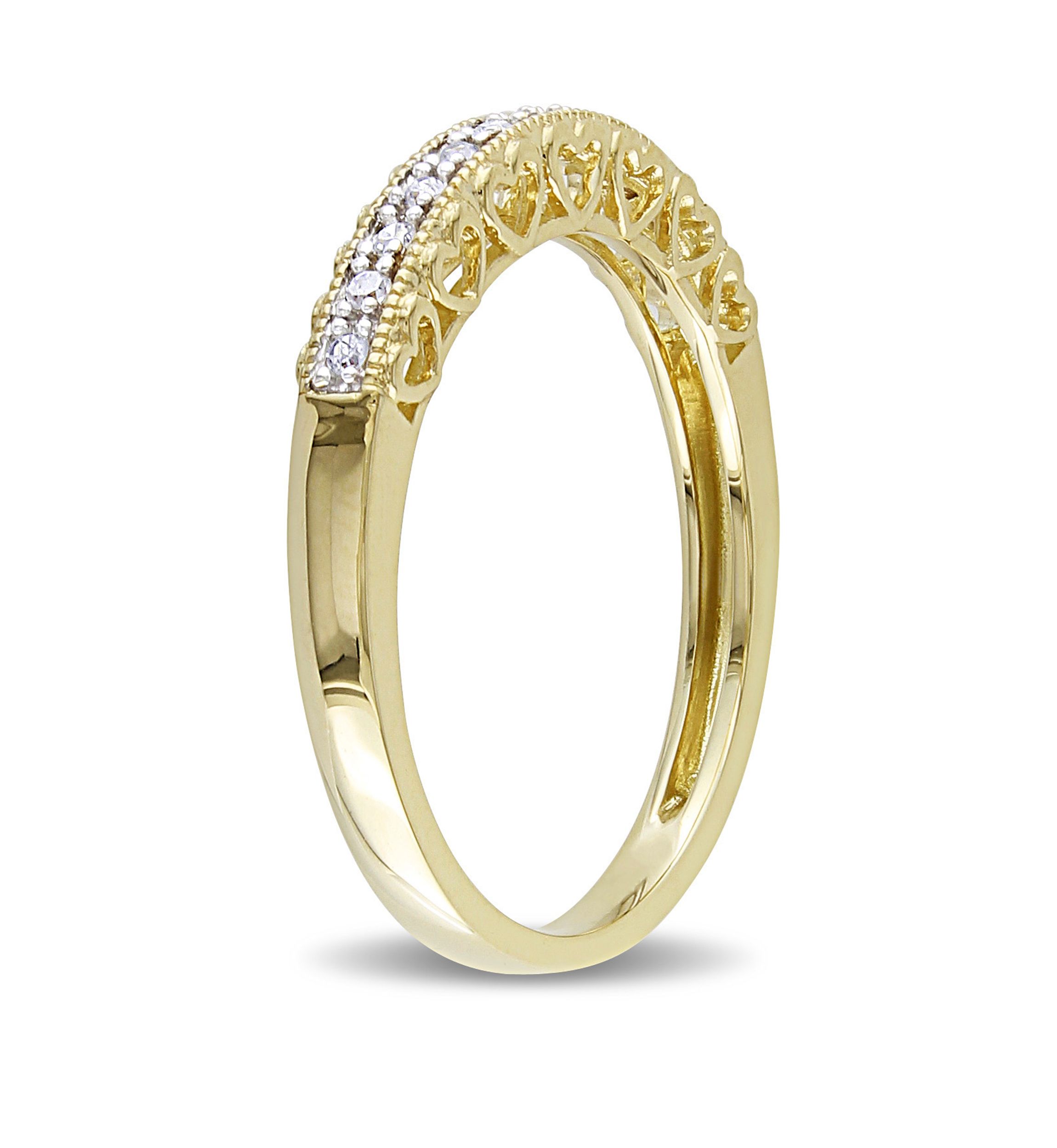 0.08 ct t.w. Diamond Heart Anniversary Band in 10K Yellow Gold