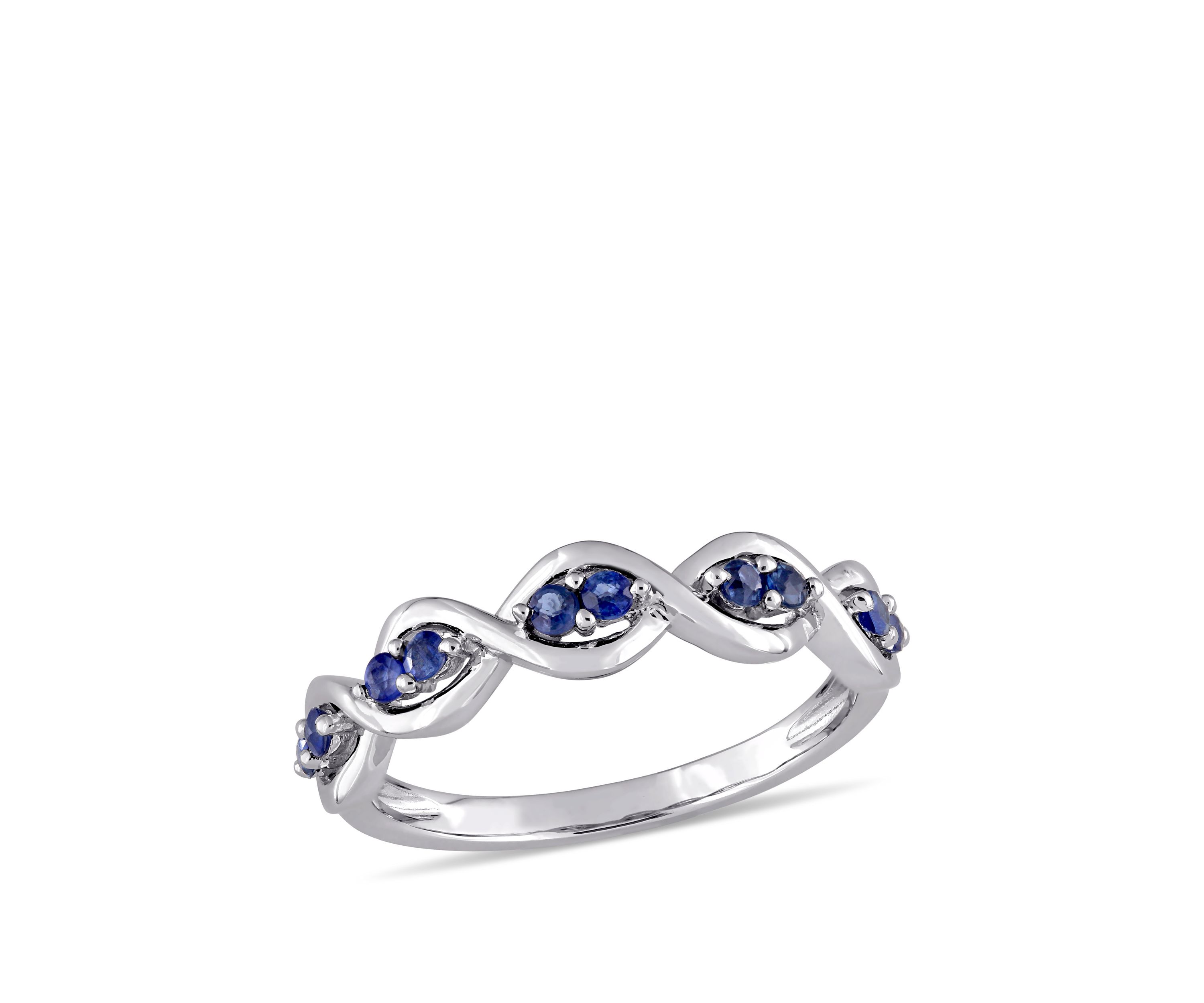 1/4 ct. t.w. Sapphire Stackable Infinity Anniversary Ring in 14K White Gold