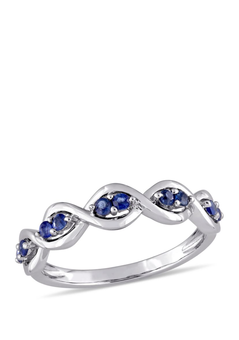 1/4 ct. t.w. Sapphire Stackable Infinity Anniversary Ring in 14K White Gold