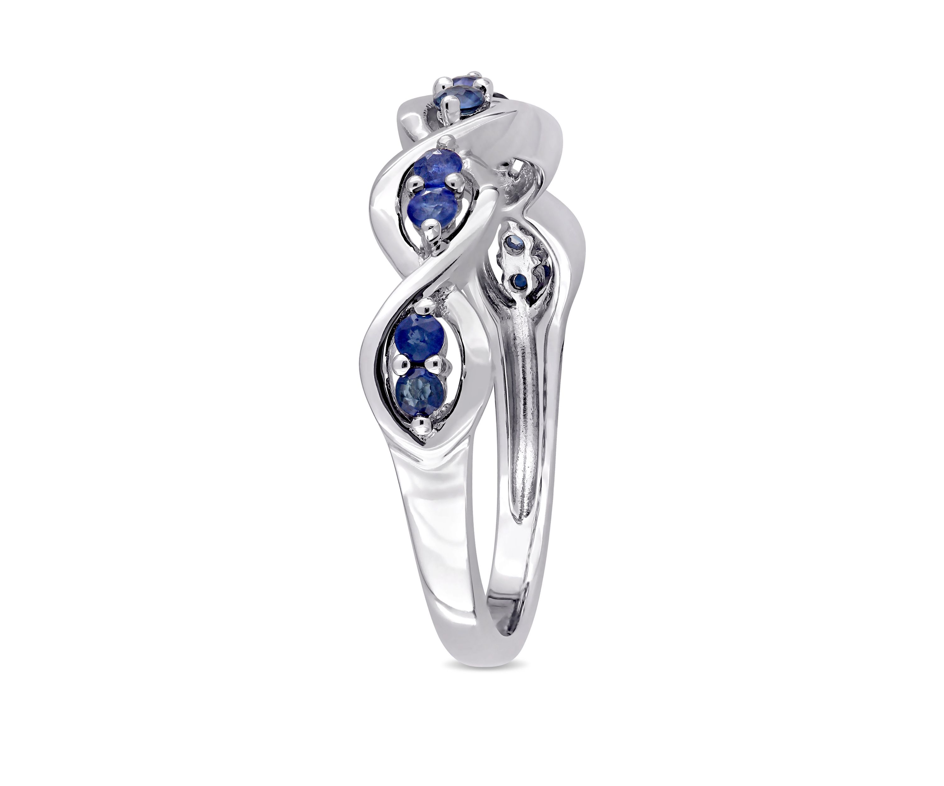 1/4 ct. t.w. Sapphire Stackable Infinity Anniversary Ring in 14K White Gold