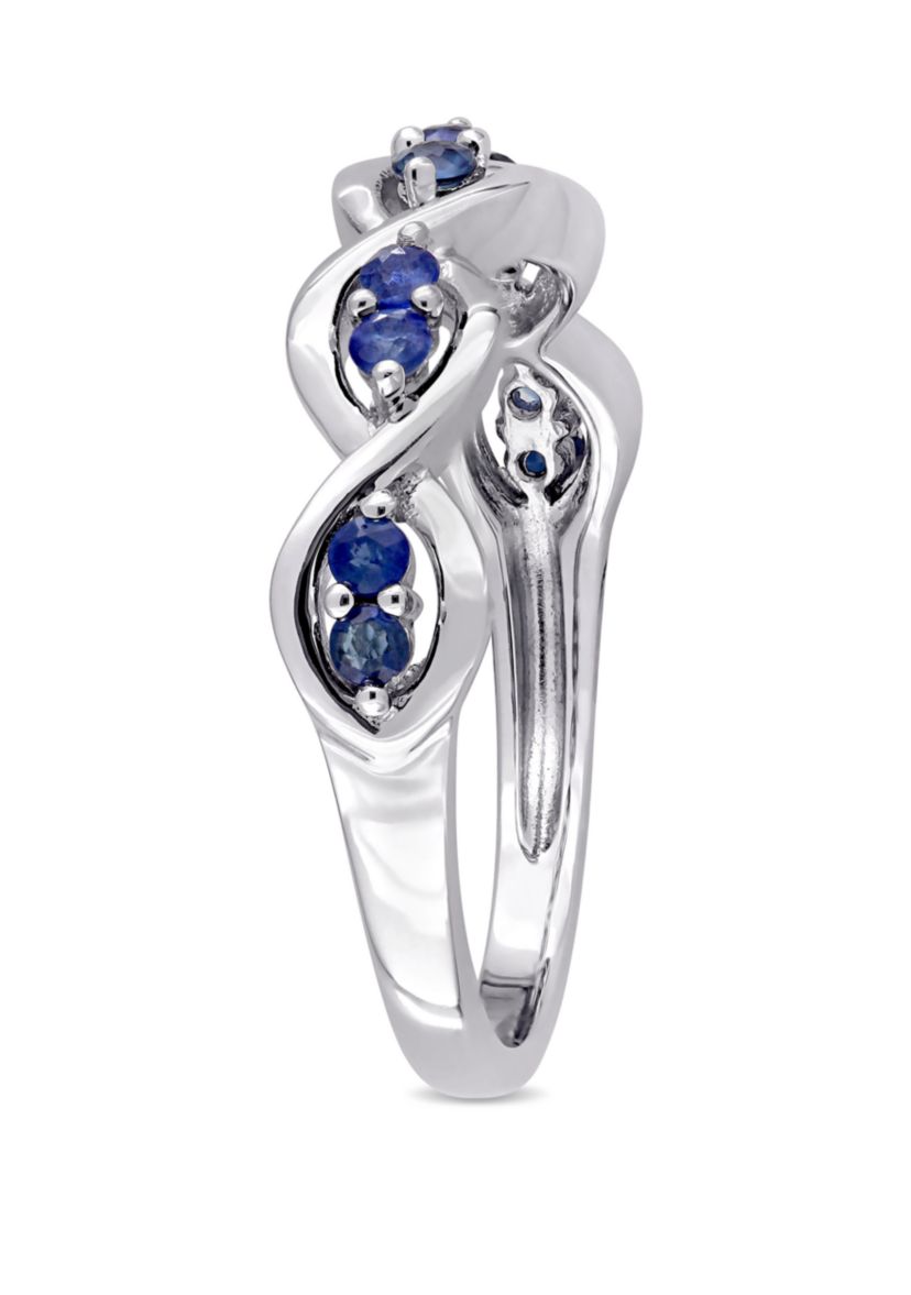 1/4 ct. t.w. Sapphire Stackable Infinity Anniversary Ring in 14K White Gold