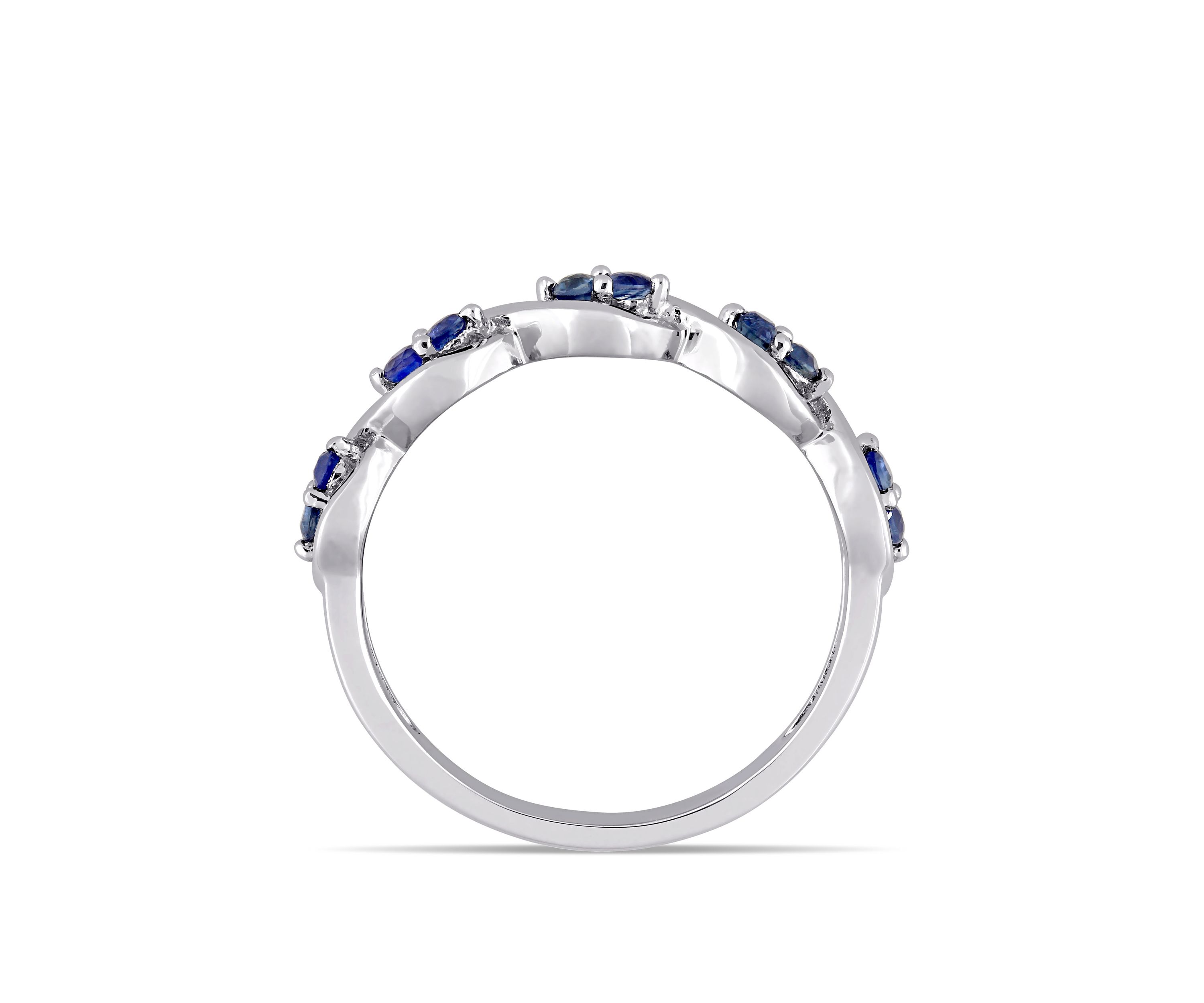 1/4 ct. t.w. Sapphire Stackable Infinity Anniversary Ring in 14K White Gold