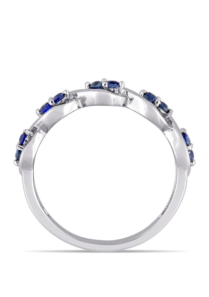 1/4 ct. t.w. Sapphire Stackable Infinity Anniversary Ring in 14K White Gold
